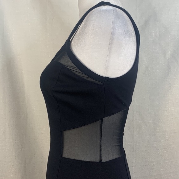Express Black Bodycon Dress with Mesh Cut Outs - Picture 6 of 14